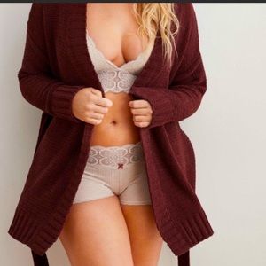 American Eagle Knitted Burgandy Cardigan